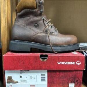 Wolverine Tremor 6" Men's Brown Slip Resistant Work Boots - Size 8 M